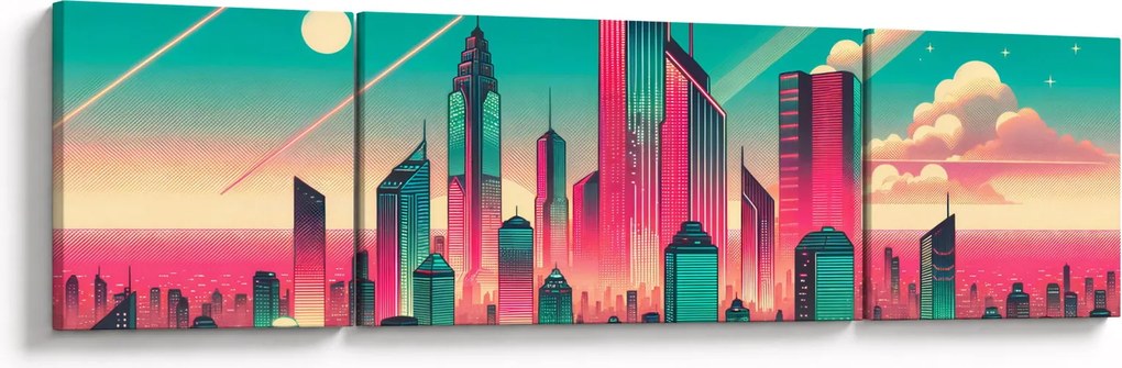Obraz – Metropolia w stylu pop-art (170x50 cm)