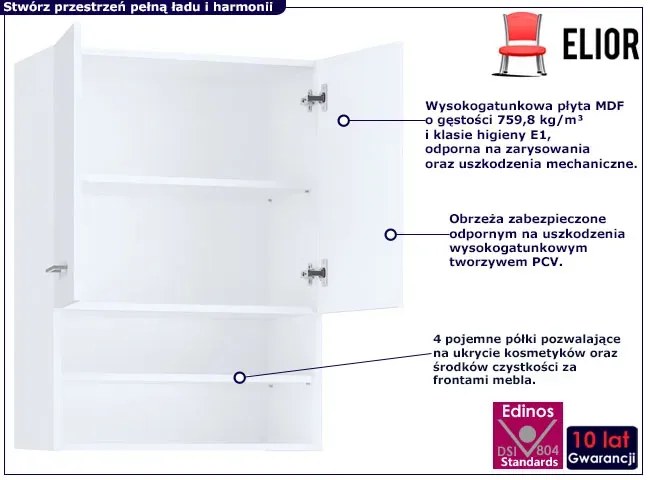 Półka Łazienkowa Biały Ścienna Mat W6-H21