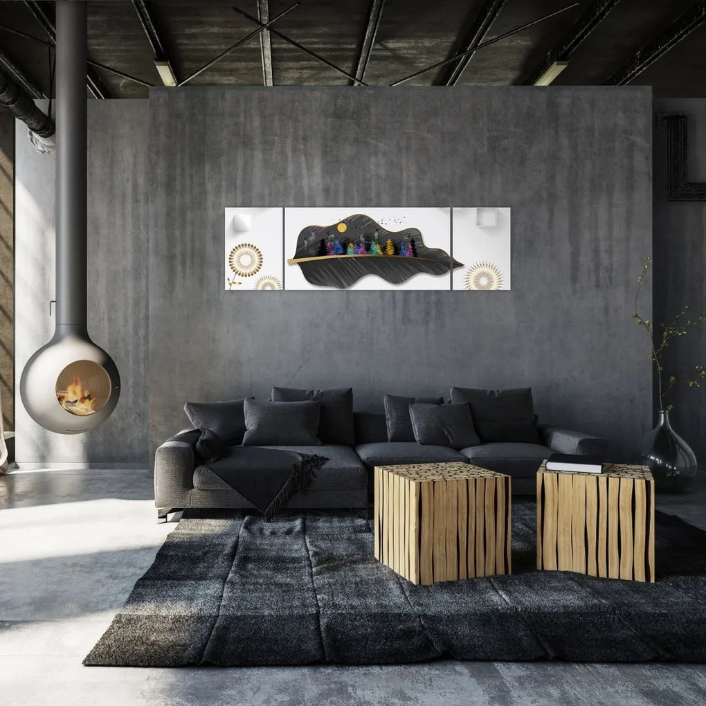 Obraz abstrakcji (170x50 cm)