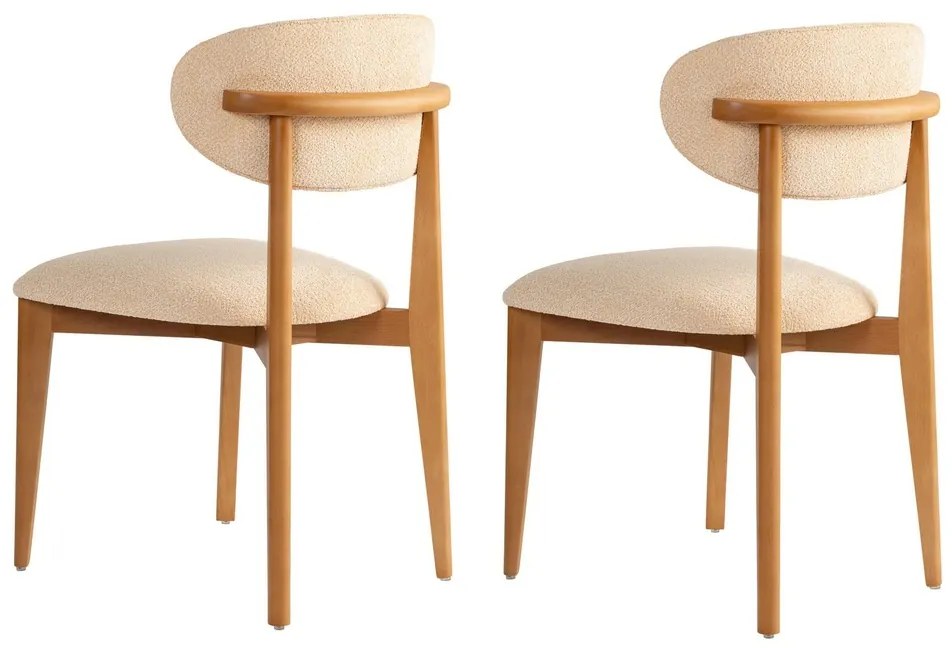 Zestaw krzeseł do jadalni Lionte Beige and DarkOak, 2 szt.
