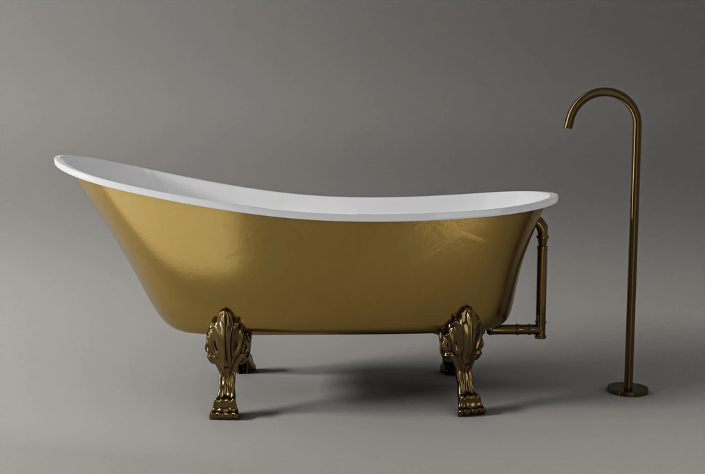 Wanna wolnostojąca PARIS PREMIUM akrylowa175 x 74 x 86 cm z metalowymi nóżkami w kolorze złotym