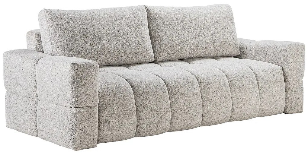 Kanapa rozkładana 3-osobowa z tkaniny melanżowej jasnoszarej ISSORO