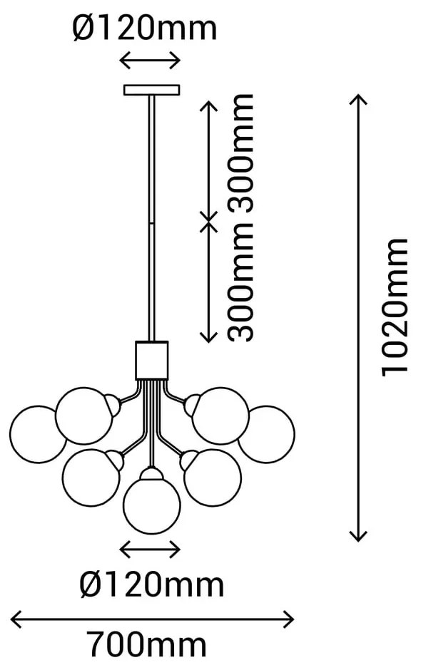 Czarno-biała lampa wisząca SULION Musa, wys. 102 cm