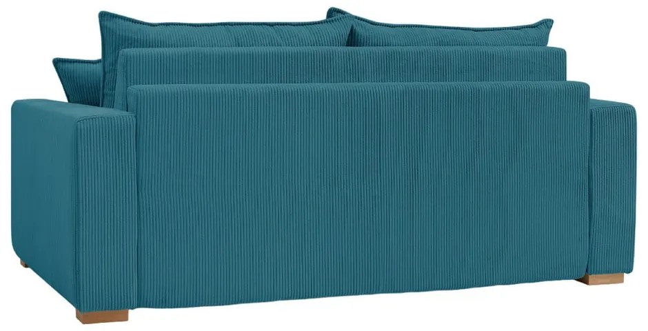 Niebieska sztruksowa rozkładana sofa 225 cm Augustin – Bobochic Paris