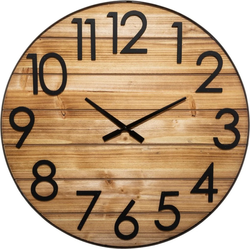 Zegar ścienny drewniany Abby, jodła, Ø 70 cm