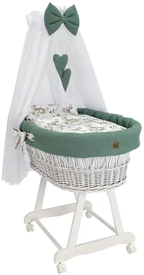 Zielony zestaw łóżeczko kosz dla niemowlaka W8-E29