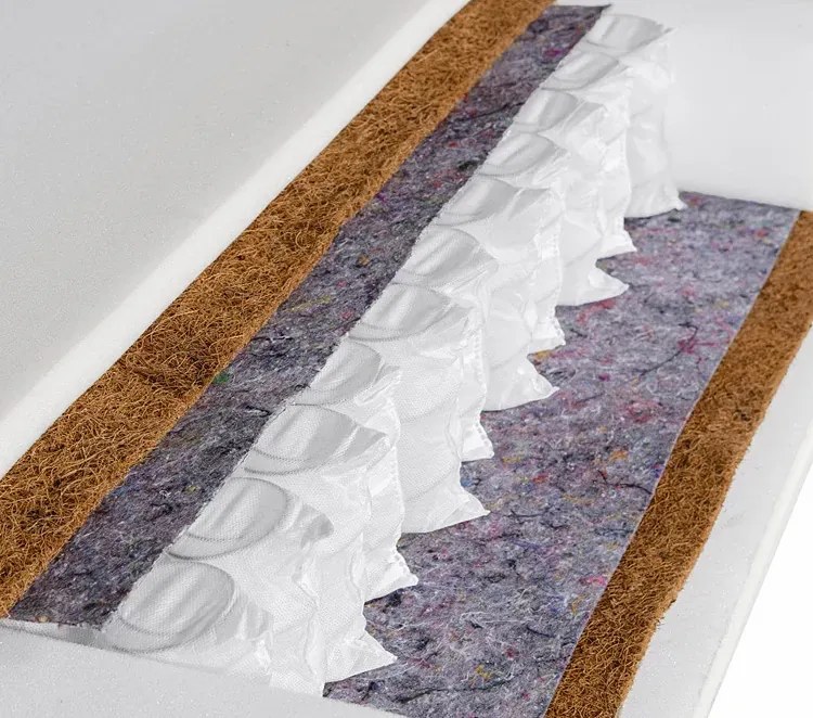 Materac kokosowo-kieszeniowy H4 160x200 E8-F07