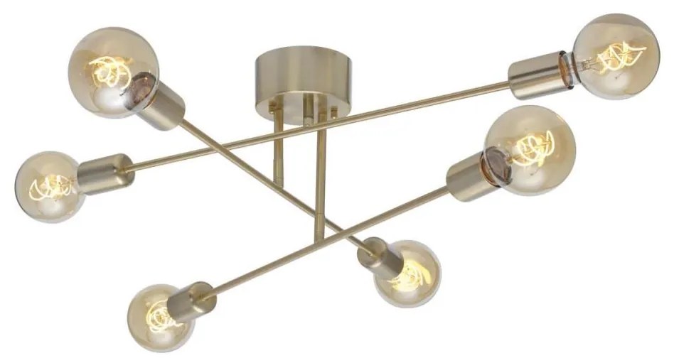 Cottex P7216BM - Przysufitowy żyrandol BATON 6xE27/60W/230V mosiądz