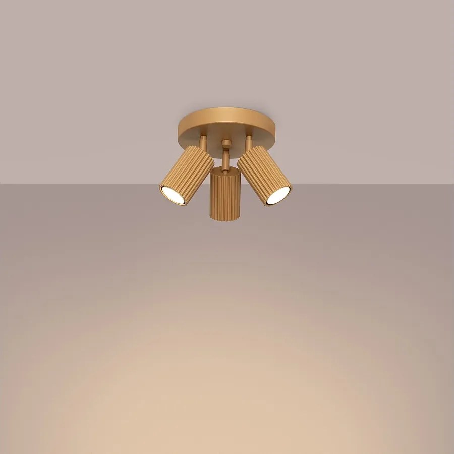 Lampa sufitowa minimalistyczny Gloow, aluminium - 3 źródło światła 3000K - L.19.5 x H.18 cm - złoty