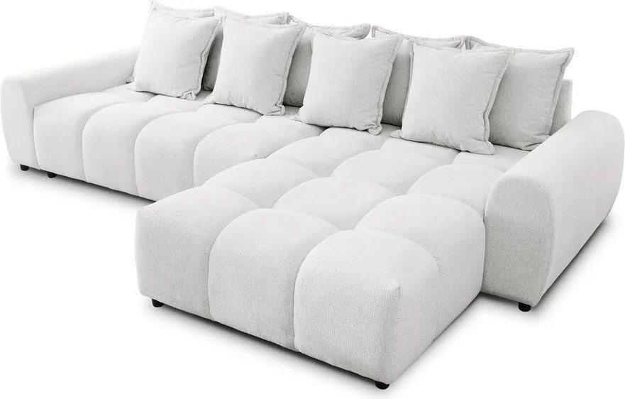 Biały narożnik (prawostronny/z szezlongiem) Albane – Ropez