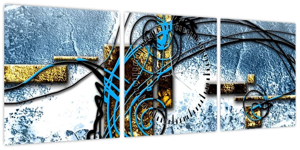 Abstrakcyjny obraz (z zegarem) (90x30 cm)