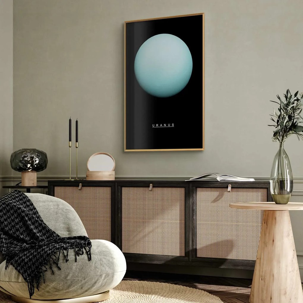 Plakat Uran 21x30 cm z ramą złotą bez marginesu ARTGEIST B