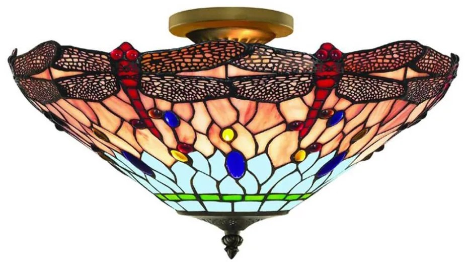 Searchlight 1289-16 - lampa sufitowa Tiffany DRAGONFLY 3xE14/40W/230V
