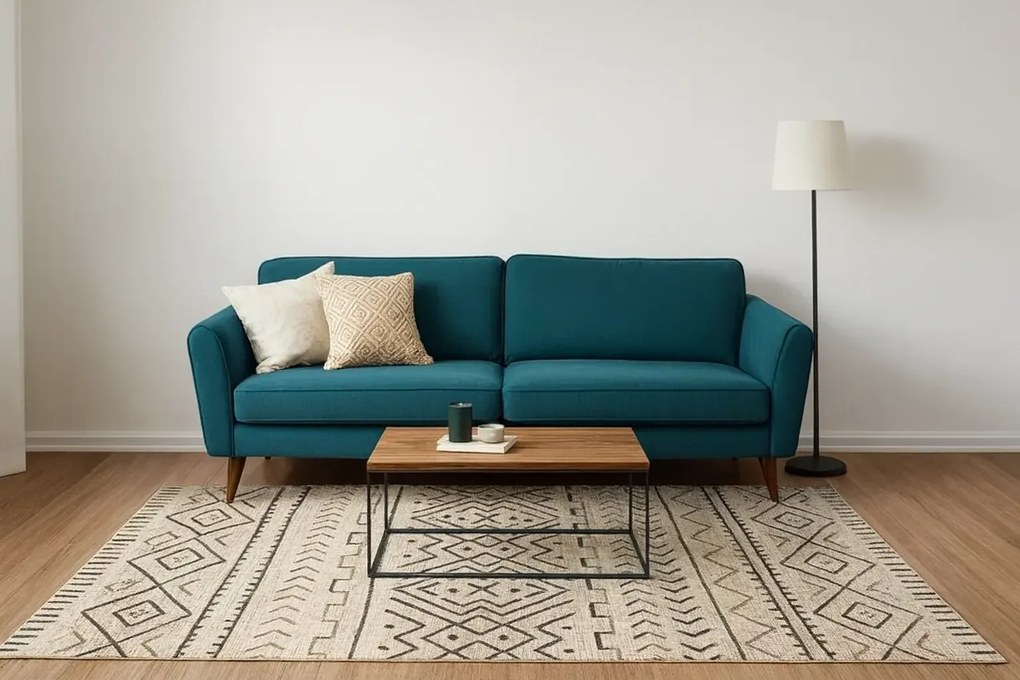 Beżowo-brązowy dywan skandynawski sznurkowy L7-S70