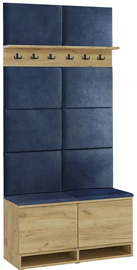 Garderoba do przedpokoju dąb craft + granat H6-W83
