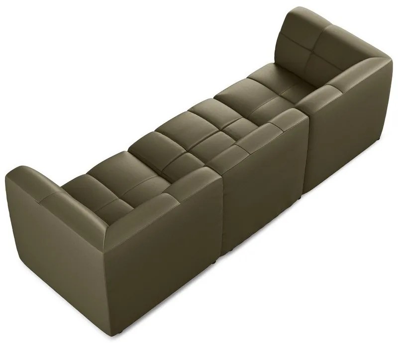 Sofa z imitacji skóry w kolorze khaki 255 cm Aloha – Makamii