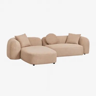 Sofa Modułowy Z Lewym Szezlongiem, 2-częściowy, Z Tkaniny Chenilla Coco Szenila Gruba Brąz Latte - Sklum