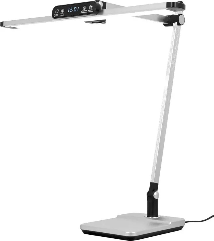Srebrna regulowana lampka kreślarska biurkowa LED - 3X A682 H5-A07