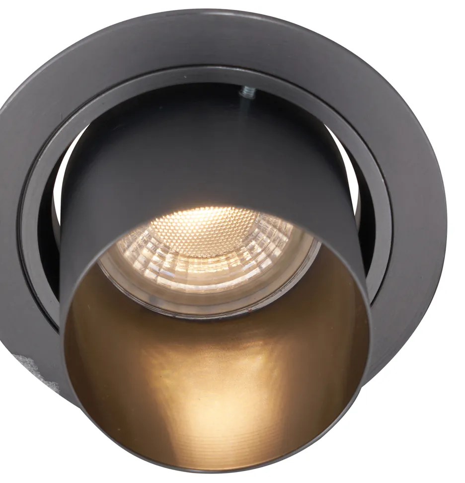 Set van 6 moderne inbouwspots gunmetal GU10 50mm rond kantelbaar - Installa Nowoczesny Oswietlenie wewnetrzne