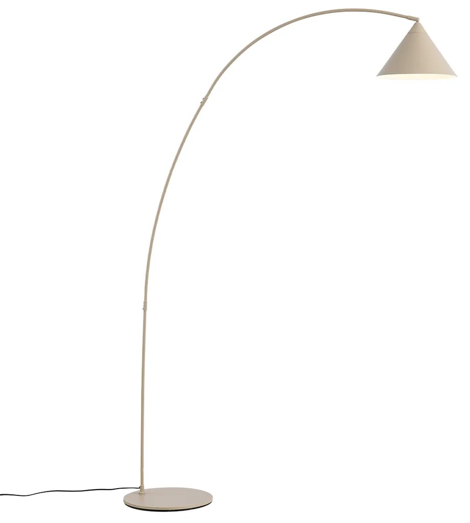 Lampa podłogowa w stylu Retro beżowa z białym wnętrzem - Triangolo Retro Oswietlenie wewnetrzne