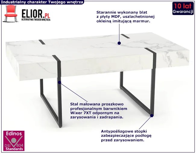 Biała ława marmurowa do salonu - Merids