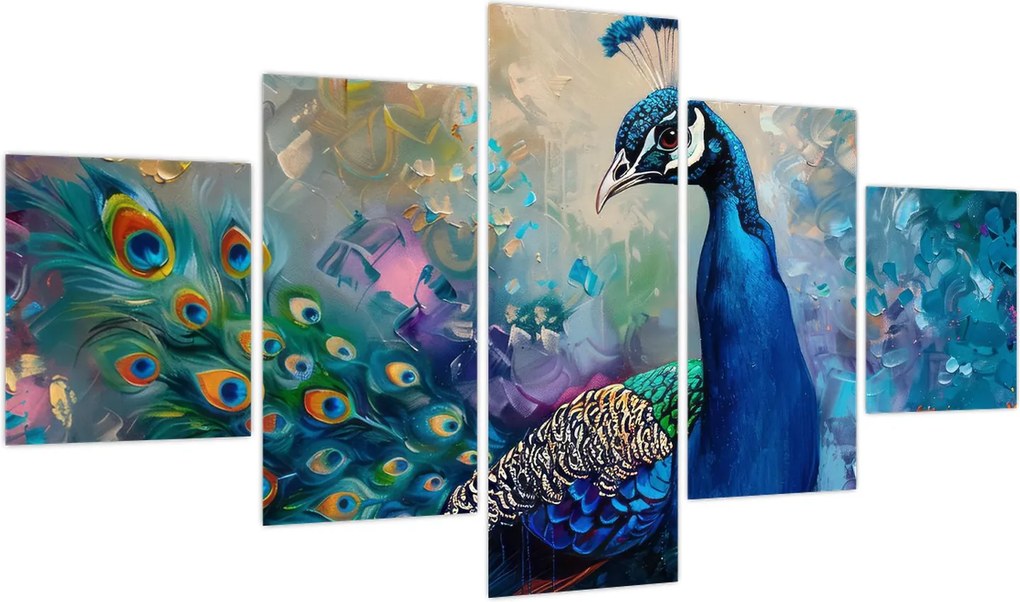 Obraz - Malowanie pawia (125x70 cm)