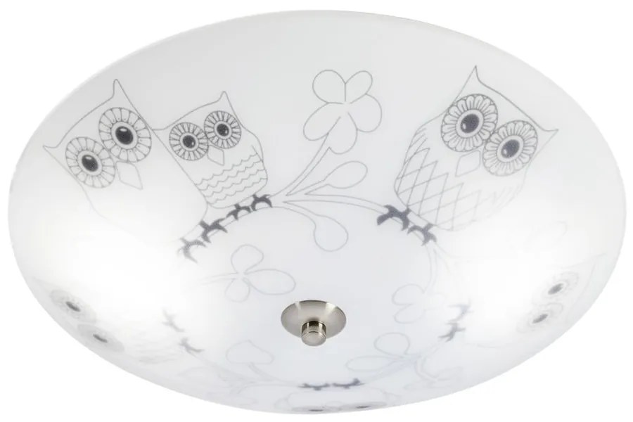 Biała dziecięca lampa sufitowa ze szklanym kloszem ø 39 cm Ugglarp – Markslöjd