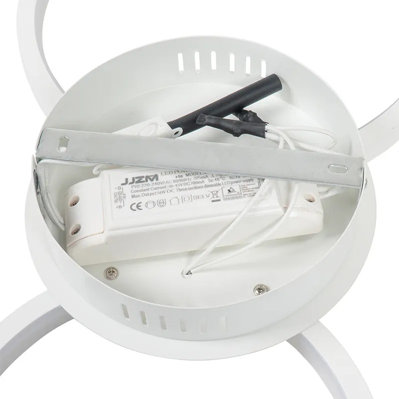 Designerska lampa sufitowa biała z wbudowanym LED 3-stopniowy ściemniacz 3-światła - Pande