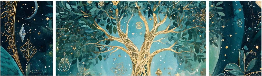 Obraz – Drzewo życia we wszechświecie (170x50 cm)