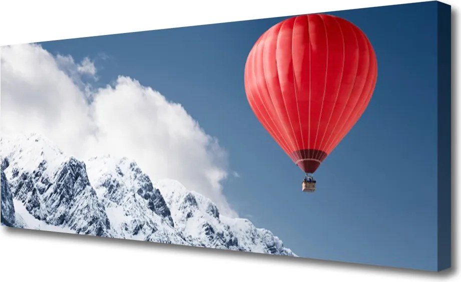 Obraz drukowany na płótnie Lot Balonem nad Śnieżnymi Alpami