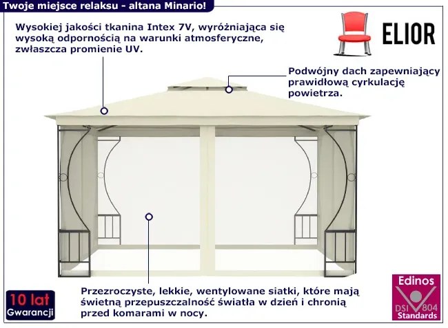 Kremowa altana do ogrodu T8-R33