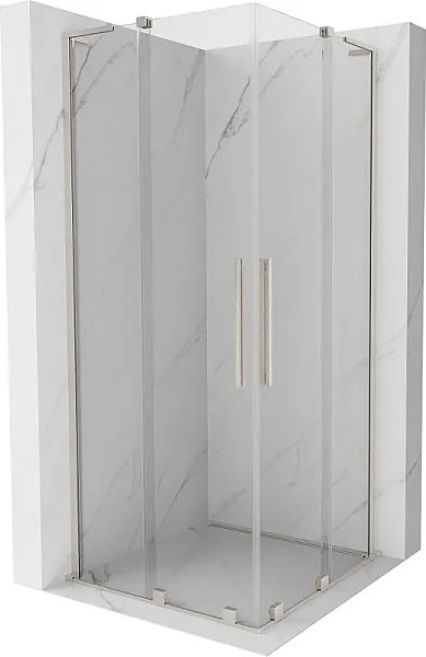 Mexen Velar L Duo kabina prysznicowa rozsuwana 80 x 80 cm, transparent, nikiel szczotkowany - 871-080-080-02-03-97