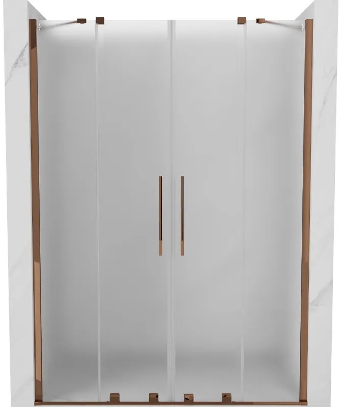 Mexen Velar Duo drzwi prysznicowe rozsuwane 160 cm, szron, różowe złoto - 871-160-000-32-60