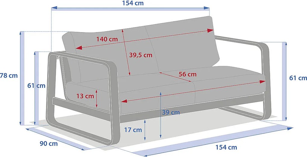 Zestaw aluminiowy ISABELLA dla 7 osób (kawiarniany)