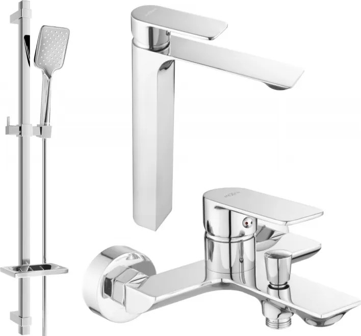 Mexen Alexa DQ62 zestaw wannowy, chrom - 71213DQ62-00