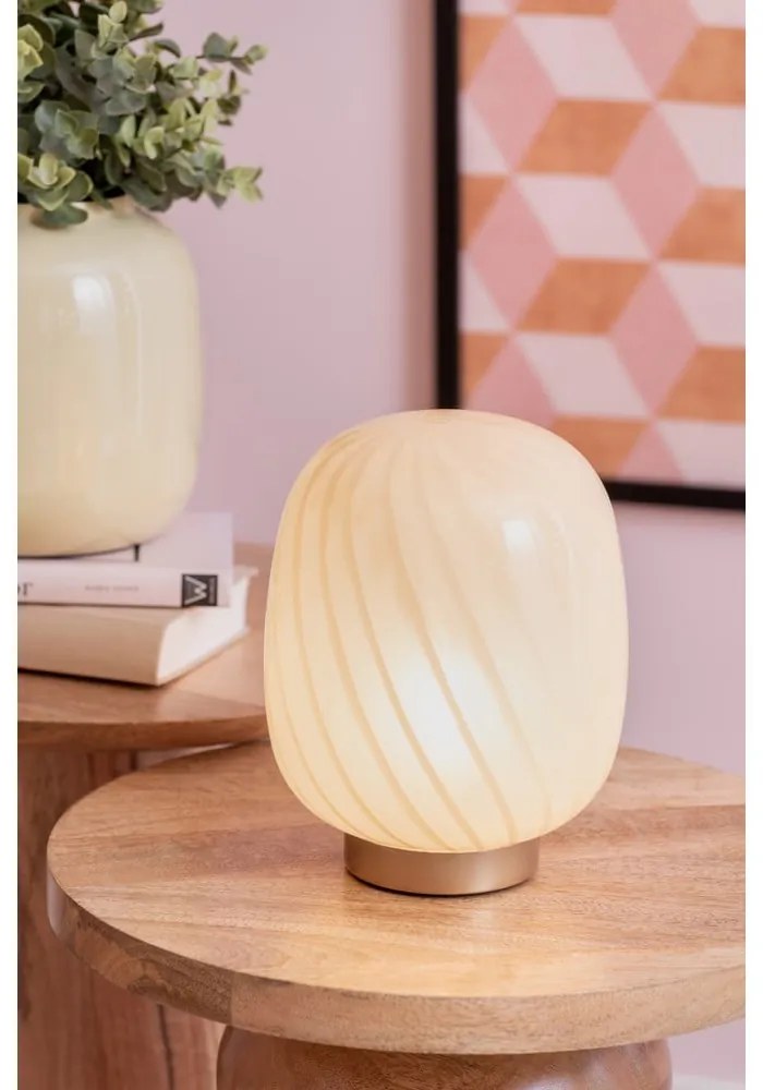 Jasnożółta lampa stołowa ze szklanym kloszem (wysokość 20 cm) Summer Globe – Leitmotiv