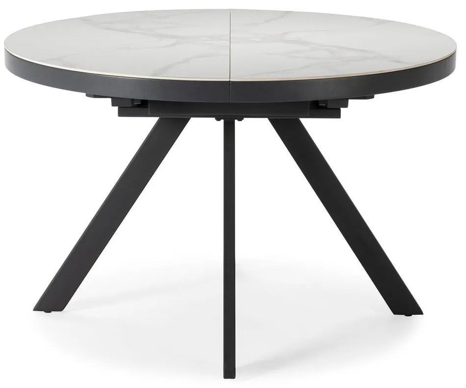 Okrągły rozkładany stół z dodatkowym blatem z ceramicznym blatem ø 120 cm Bela – Marckeric