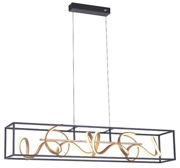 Designerska lampa wisząca czarna ze złotem, ściemniana, w tym LED - Krisscross CageDesignerski Oswietlenie wewnetrzne