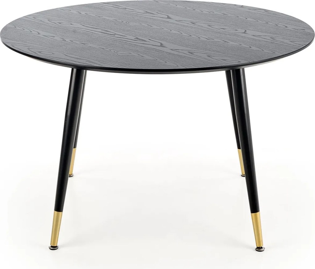 Czarny stół z okrągłym blatem w stylu glamour Embos