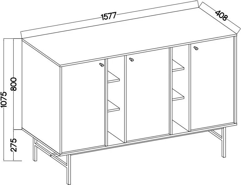 Komoda TORINO 158 cm do Salonu Sypialni Odcienie zieleni