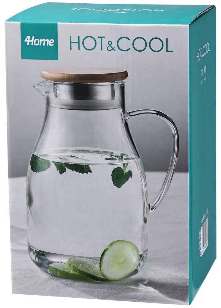 4Home Dzbanek szklany z pokrywką Bamboo Hot&Cool, 1,7 l