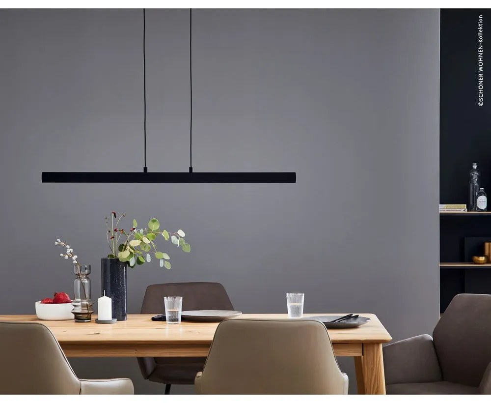 Czarna lampa wisząca LED ze ściemniaczem Stripe – Fischer & Honsel