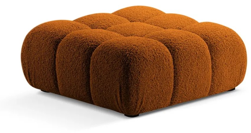 Pomarańczowy podnóżek modułowy z materiału bouclé Bellis – Micadoni Home