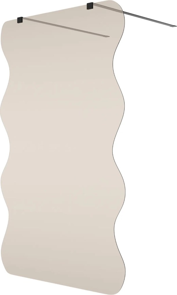 Ścianka prysznicowa Walk in szkło brązowe falowane 8mm MOLIS Wave Duo Brown MASSI | Różne rozmiary : Kolor profili kabiny - złoty, Szerokość ścianki - 100 cm, Typ montażu - WALK IN