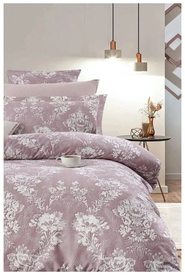 Różowa pościel dwuosobowa z bawełny renforcé z prześcieradłem 200x220 cm – Mila Home