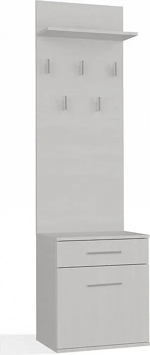 Wieszak Duo| Biały | 50x35x180 cm |Nowoczesny Styl | Wieszak + Półka + Szafka Na Buty