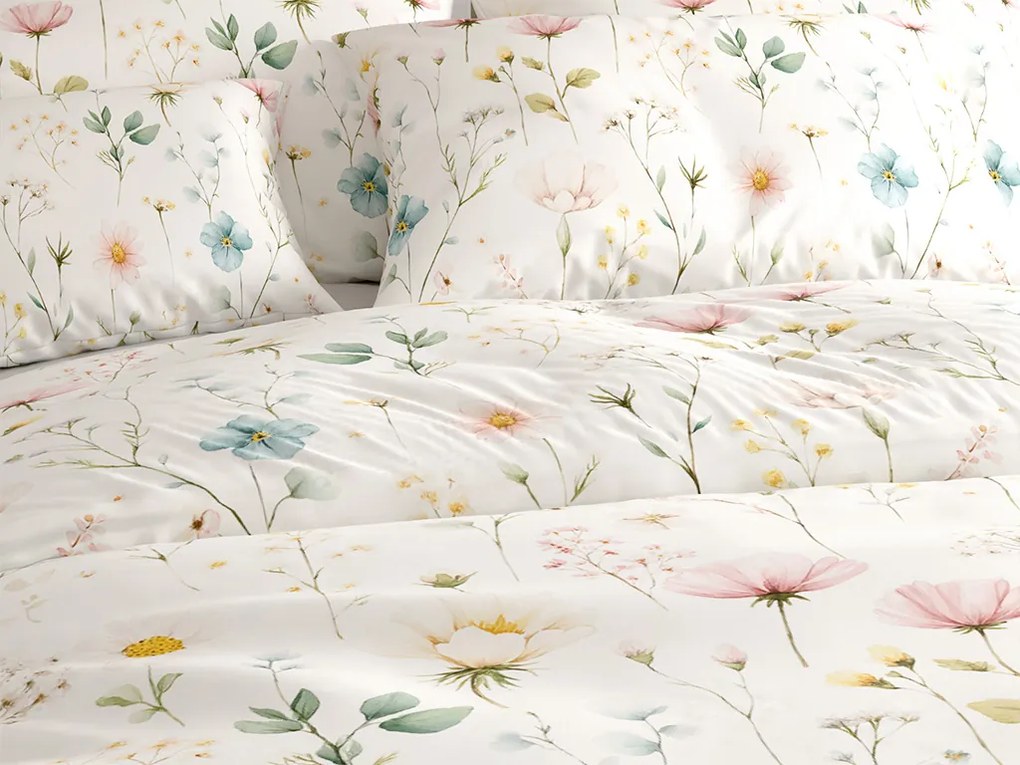 PrzytulneMieszkanie.pl PrzytulneMieszkanie.pl Bawełniana pościel PETALUNE POLY kremowa Rozmiar pościeli: 2 szt 70 x 90 cm | 200 x 220 cm