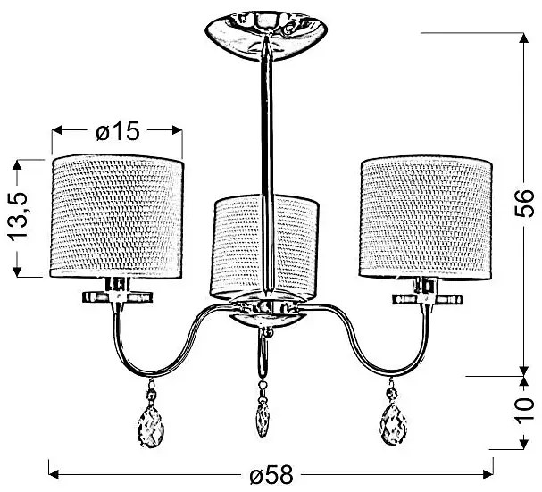 Lampa wisząca w stylu glamour - D228 Risan 4X