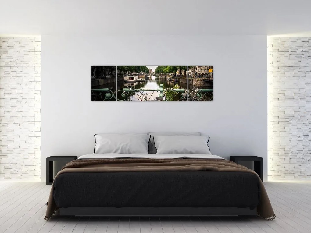 Obraz roweru w mieście (170x50 cm)