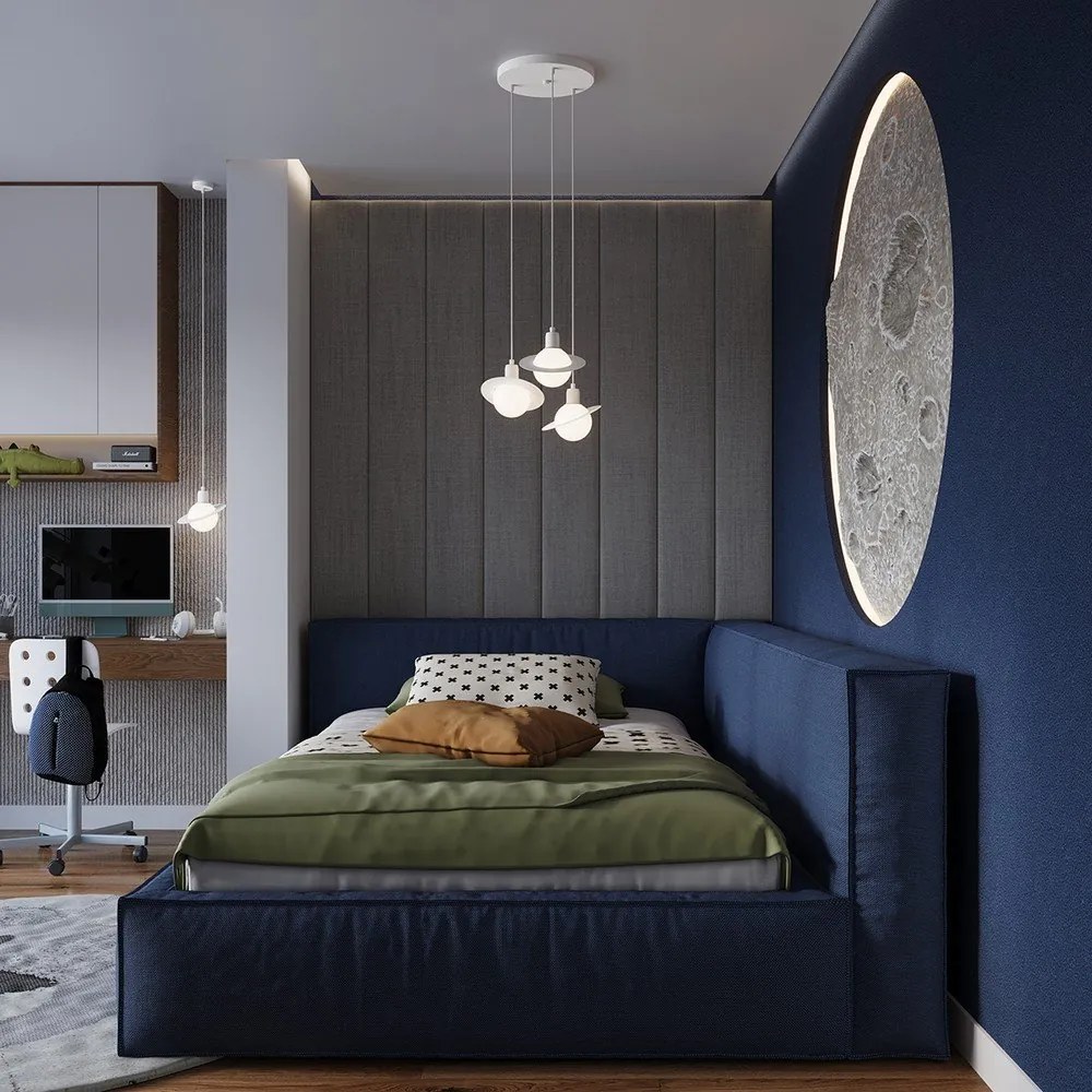 Biała lampa dziecięca ze szklanym kloszem Mab – Sollux